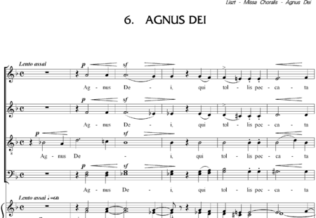 Liszt, Franz: Missa Choralis: 6. Agnus Dei - Choir>SATB+Organ:0