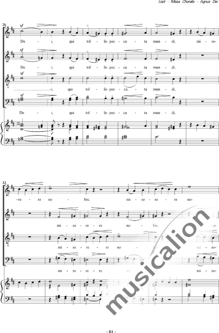 Liszt, Franz: Missa Choralis: 6. Agnus Dei - Choir>SATB+Organ:3