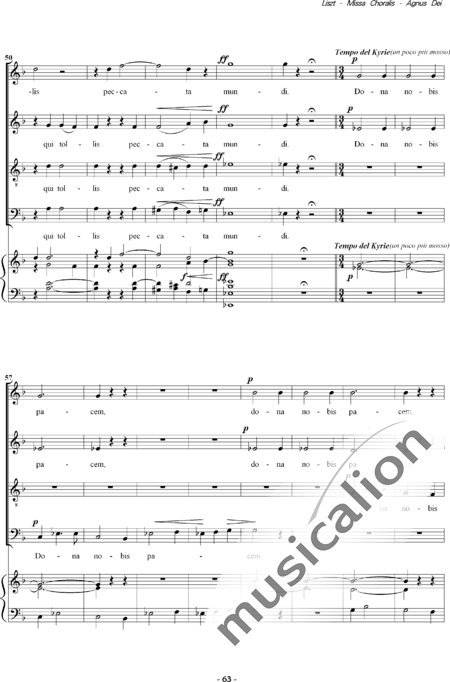 Liszt, Franz: Missa Choralis: 6. Agnus Dei - Choir>SATB+Organ:5