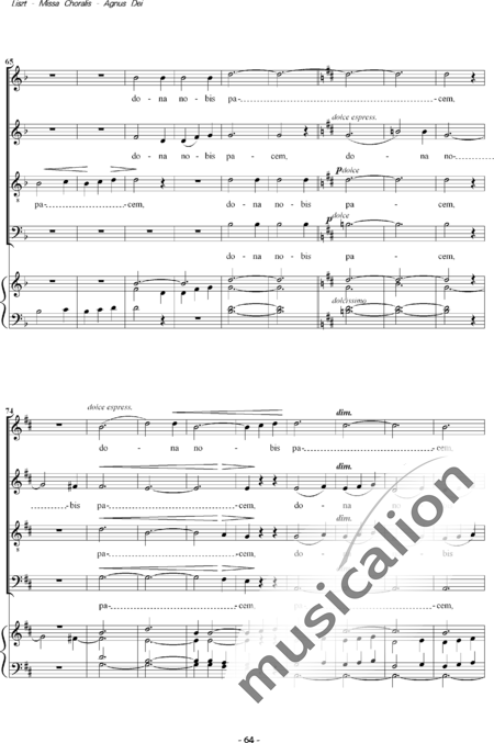 Liszt, Franz: Missa Choralis: 6. Agnus Dei - Choir>SATB+Organ:6