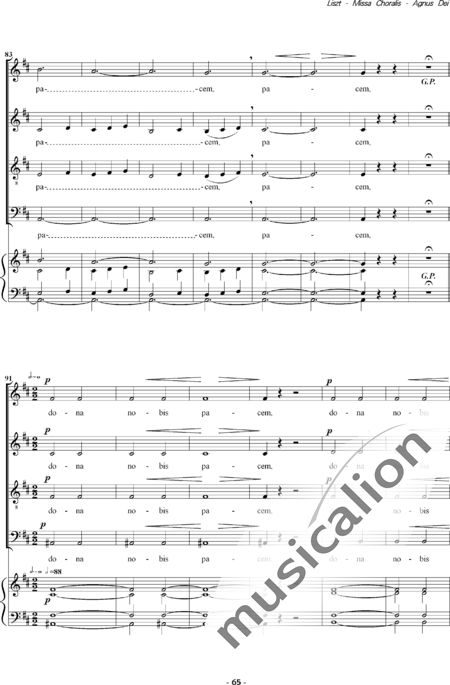 Liszt, Franz: Missa Choralis: 6. Agnus Dei - Choir>SATB+Organ:7
