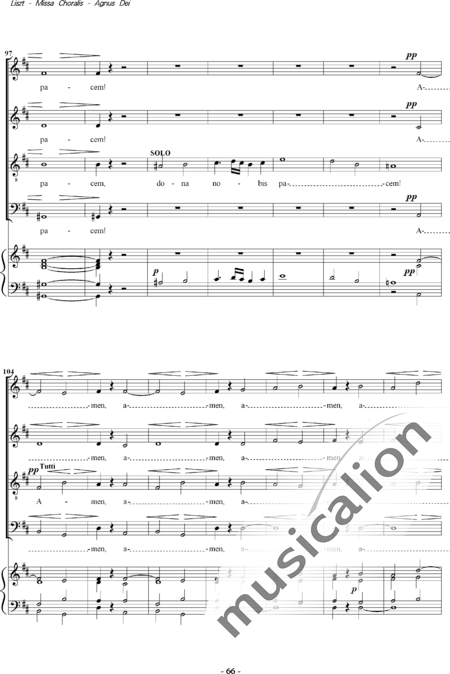 Liszt, Franz: Missa Choralis: 6. Agnus Dei - Choir>SATB+Organ:8