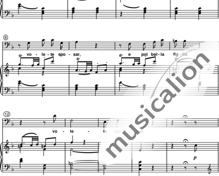 Mozart, Wolfgang Amadeus: Ariette  "Un baccio di mano" - Solo>Bass+Klavier:1
