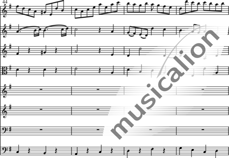 Bach, Johann Sebastian: Schweigt stille, plaudert nicht (Kaffeekantate) - Solo>ten+Cnt+[Vln2+Vla+Vlc]:60