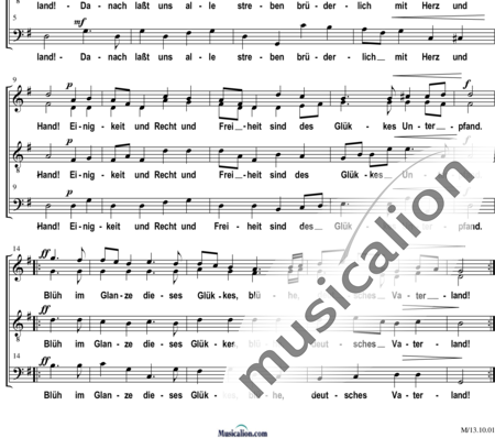 Haydn, (Franz) Joseph: Einigkeit und Recht und Freiheit (Deutsche Nationalhymne) - Chor>SATB:1
