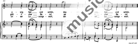 Mozart, Wolfgang Amadeus: Brüder, reicht die Hand zum Bunde (Bundeslied, Duett) - Solo>Alt/Ten+Kl:2