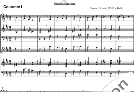 Scheidt, Samuel: Courante 1 - Blockflöte 4+Klavier:0