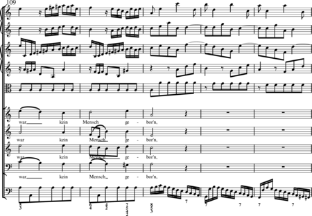 Bach, Johann Sebastian: Allein zu dir, Herr Jesu Christ (Choral) - Chor>SATB+Ob2+BC+[Vl2+Vla]:22