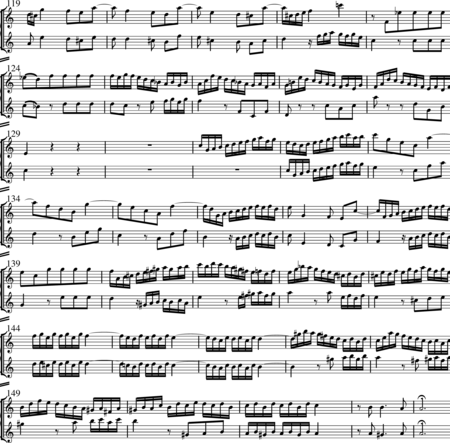 Bach, Johann Sebastian: Allein zu dir, Herr Jesu Christ (Choral) - Chor>SATB+Ob2+BC+[Vl2+Vla]:34