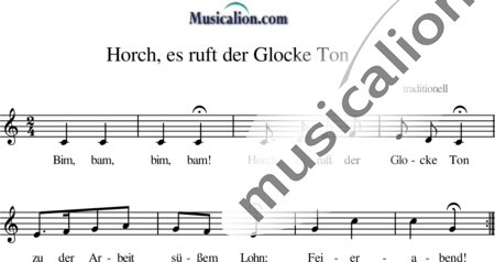 Anonymus, Unknown: Horch, es ruft der Glocke Ton - Solo>x:0