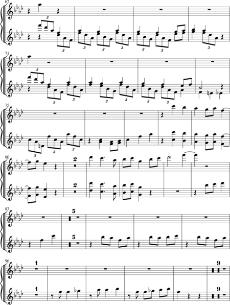 Debussy, Claude: Valse Romantique - Violin 2+Flute+[Ob+Cl]+Tpt+[Pf+Acc]+[Vla+Vlc+Db]:17