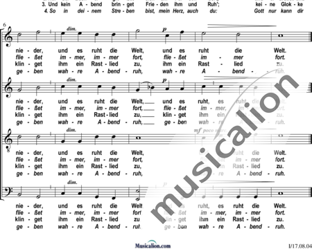 Adam, Carl Ferdinand : Am Abend ("Abend wird es wieder") - Chor>SATB:1