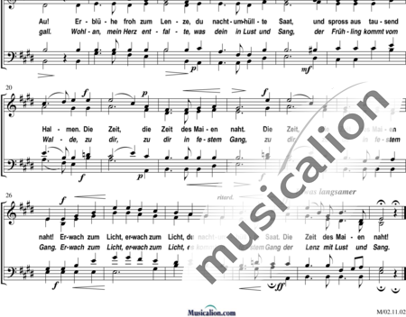 Beethoven, Ludwig van: Frühlingsruf ("Wacht auf, ihr Täler") - Chor>SATB:1