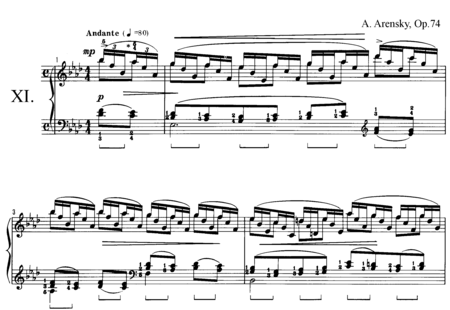 Arenski, Anton Stepanowitsch: Etüde Nr.11 - Klavier:0