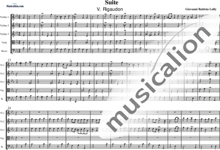 Lully, Jean-Baptiste: Suite: 5. Rigaudon - Violine 3+Viola+Vc:0