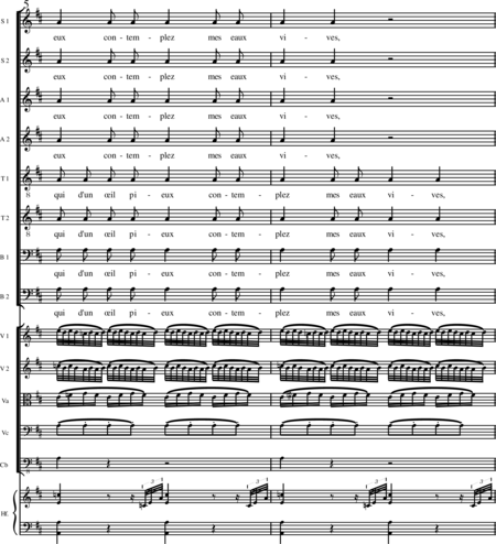Miehling, Klaus: Chorlieder (5) nach Baghavat von Charles-Marie-René Leconte de Lisle - Chor>SSAATTBB+Hf+[Vl2+Vla+Vc+Kb]:3