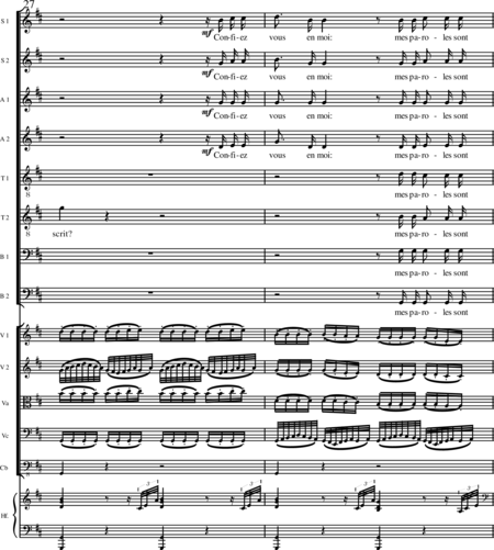 Miehling, Klaus: Chorlieder (5) nach Baghavat von Charles-Marie-René Leconte de Lisle - Chor>SSAATTBB+Hf+[Vl2+Vla+Vc+Kb]:13