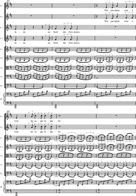 Miehling, Klaus: Chorlieder (5) nach Baghavat von Charles-Marie-René Leconte de Lisle - Chor>SSAATTBB+Hf+[Vl2+Vla+Vc+Kb]:48