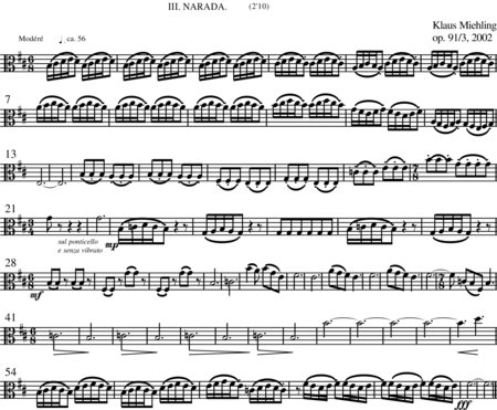 Miehling, Klaus: Chorlieder (5) nach Baghavat von Charles-Marie-René Leconte de Lisle - Chor>SSAATTBB+Hf+[Vl2+Vla+Vc+Kb]:127