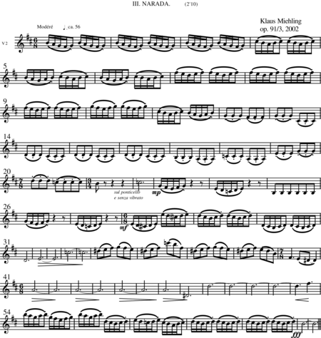 Miehling, Klaus: Chorlieder (5) nach Baghavat von Charles-Marie-René Leconte de Lisle - Chor>SSAATTBB+Hf+[Vl2+Vla+Vc+Kb]:148