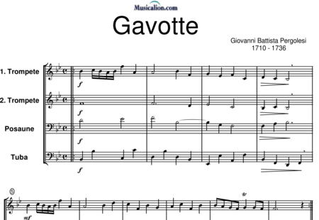 Pergolesi, Giovanni Battista
: Gavotte (2 Tr, Tromb, Tub) - Trompeta 2+[Trb+Tb]:0