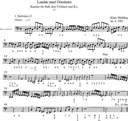 Miehling, Klaus: Laudate Pueri Dominum - Solo>Bass+BC+Vl3:23