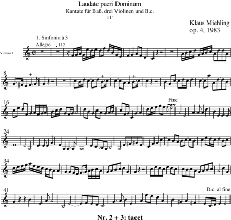 Miehling, Klaus: Laudate Pueri Dominum - Solo>Bass+BC+Vl3:46