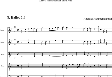 Hammerschmidt, Andreas: Ballet à 5 (8) - Violin 2+Viola+Cnt+Vlc:0