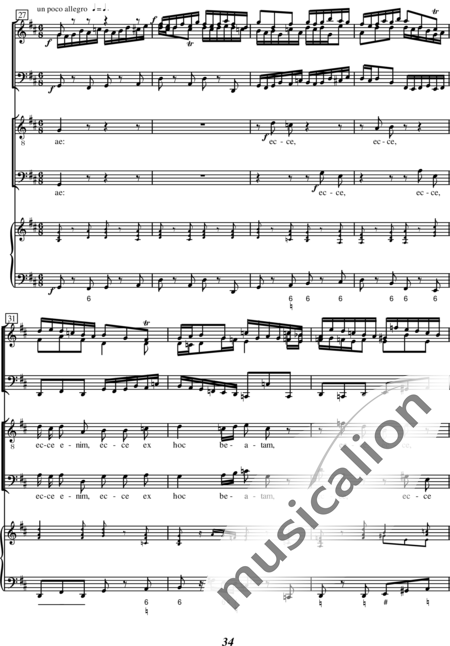 Miehling, Klaus: Magnificat in D No. 1 - 4 - Choir>SATB+[Fl2+Ob2+Bn2]+Tpt2+Tmp+Cnt+[Vln2+Vla+Vlc]:34