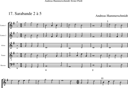 Hammerschmidt, Andreas
: Sarabande 2 à 5 (17) - Violín 2+Viola+BC+Vc:0