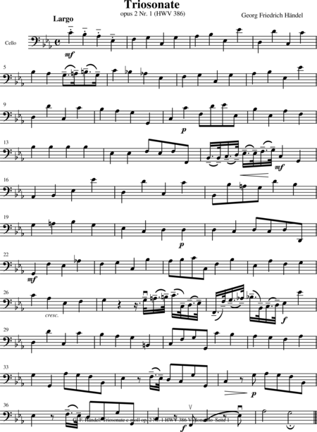 Händel, Georg Friedrich: Triosonate in c-moll - Flöte 2+Klavier:15