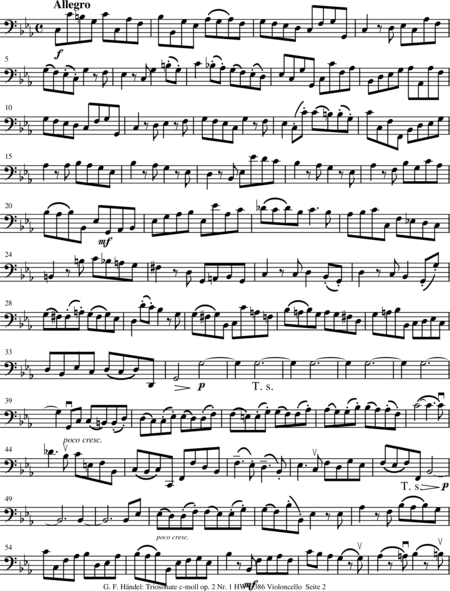 Händel, Georg Friedrich: Triosonate in c-moll - Flöte 2+Klavier:16
