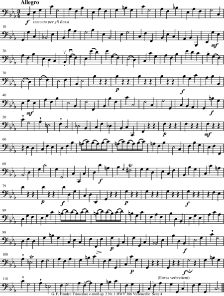 Händel, Georg Friedrich: Triosonate in c-moll - Flöte 2+Klavier:18