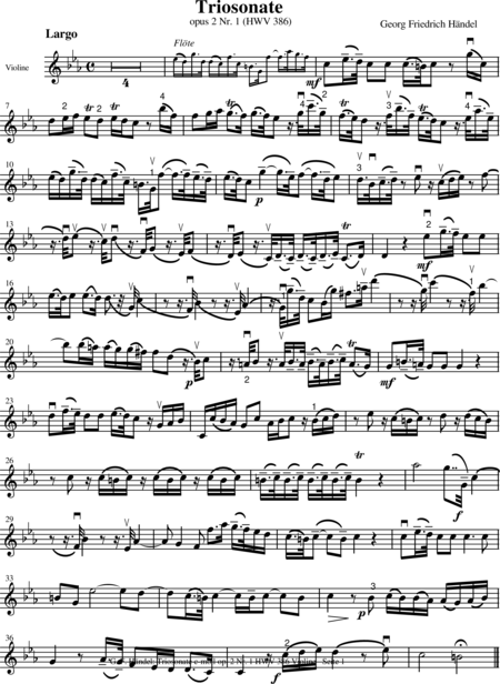 Händel, Georg Friedrich: Triosonate in c-moll - Flöte 2+Klavier:23