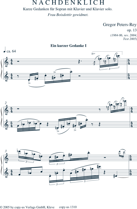 Peters-Rey, Gregor: Nachdenklich - Solo>Sop+Klavier:2
