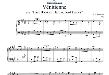 Rameau, Jean Philippe: Vénitienne - Piano:0