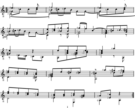 Sor, Fernando: Étude No.22 - Guitar:1