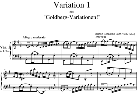 Bach, Johann Sebastian: Variación 1 - Piano:0