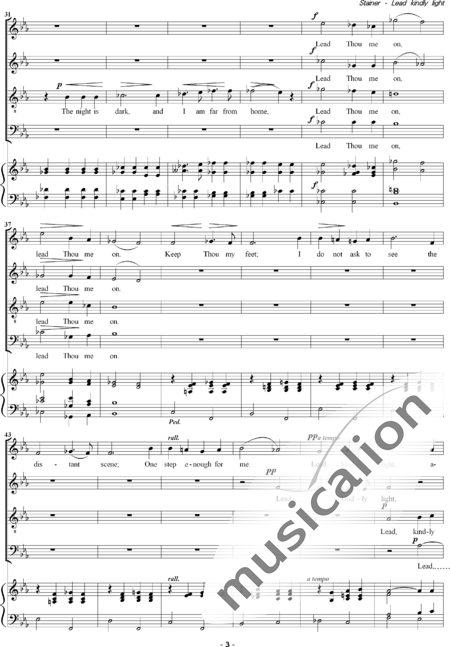 Stainer, John : Lead, Kindly Light - Solo>sop+Coro>SATB:3