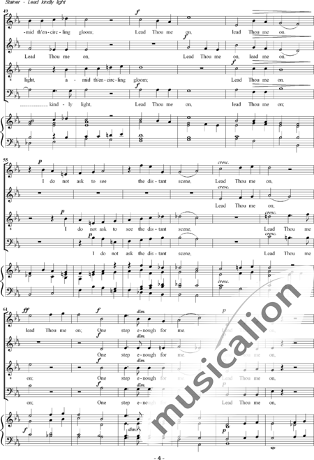 Stainer, John : Lead, Kindly Light - Solo>sop+Coro>SATB:4