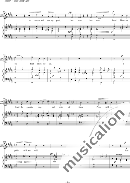 Stainer, John : Lead, Kindly Light - Solo>sop+Coro>SATB:6
