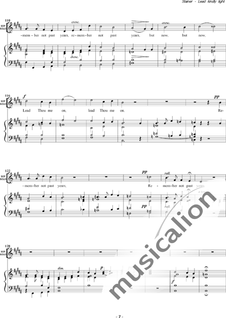 Stainer, John : Lead, Kindly Light - Solo>sop+Coro>SATB:7