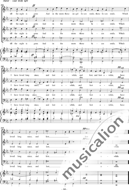 Stainer, John : Lead, Kindly Light - Solo>sop+Coro>SATB:12