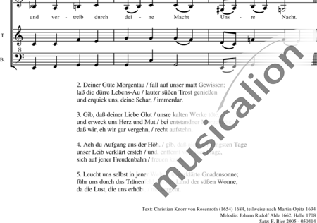 Ahle, Johann Rudolf: Morgenglanz der Ewigkeit - Chor>SATB:1
