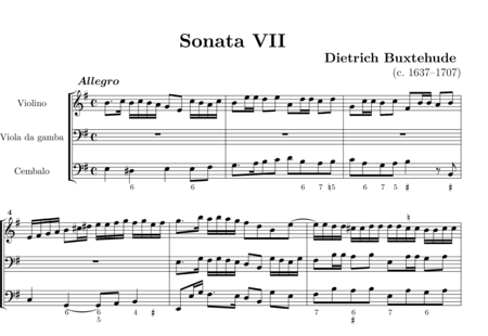 Buxtehude, Dietrich: Sonata 7 - Violine+[Vc+Kb]:0