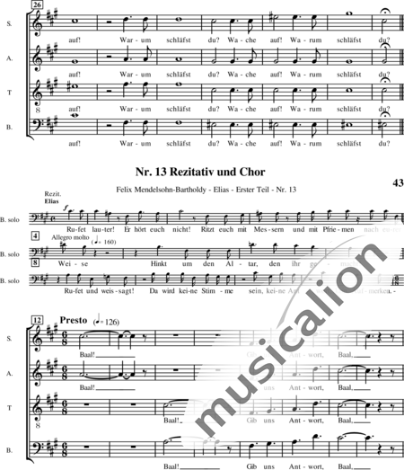 Mendelssohn Bartholdy, Felix: Elias: Nr. 12 - 14 (Chorauszug) - Chor>SATB:2