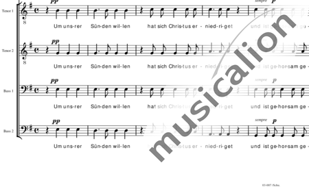 Mendelssohn Bartholdy, Felix: Am Karfreitage ("Um unsrer Sünden willen") - Chor>SATB:1