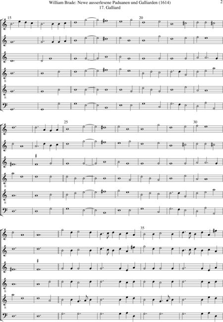 Brade, William: Galliard (Nr. 17) - Blockflöte 6:2