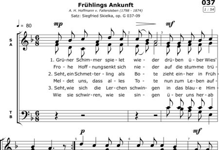 Skielka, Siegfried: Frühlings Ankunft - Chor>SATB:0