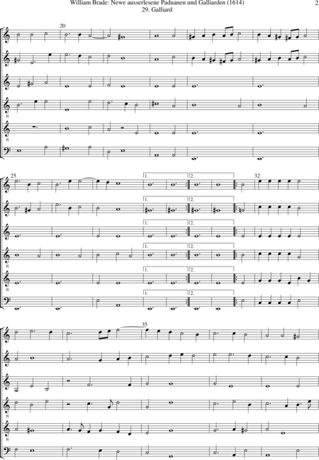 Brade, William: Galliard (Nr. 29) - Blockflöte 6:2